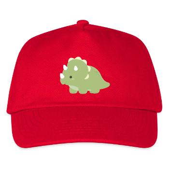 Smaragd-Triceratops-Zauber - Kinder Basecap - Rot - Vorne