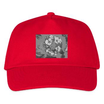 Monochrome flower detail - Kids’ Baseball Cap - red - Front