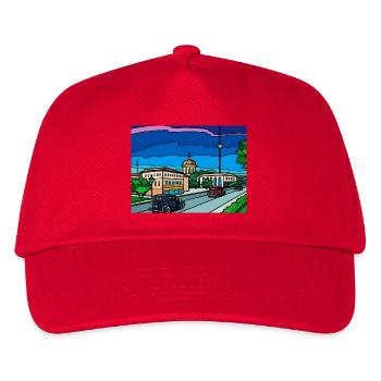 Scène rétro de rue urbaine - Casquette de baseball Enfant - rouge - Devant