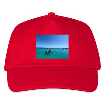 Türkises Meer und Boote - Kinder Basecap - Rot - Vorne