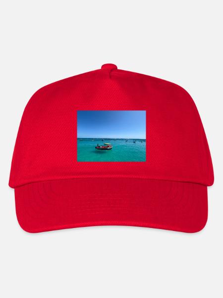 Türkises Meer und Boote - Kinder Basecap - Rot
