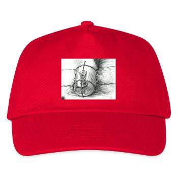 Bucket sketches black and white - Kids’ Baseball Cap - red - Front