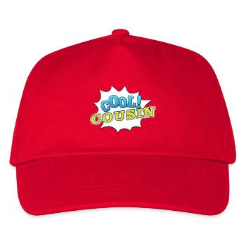 Cool Cousin Badge-Design für den Lieblingscousin - Kinder Basecap - Rot - Vorne
