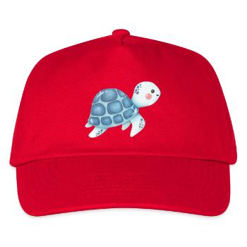 Cuddly turtle blue pattern - Kids’ Baseball Cap - red - Front