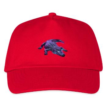 Neon-Krokodil-Aurora - Kinder Basecap - Rot - Vorne