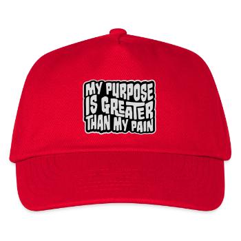 My Purpose Is Greater Than My Pain Meaning Quote Logo - Kids’ Baseball Cap - red - Front