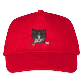 Kitten with hearts - Kids’ Baseball Cap - red - Front