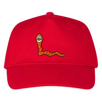 Regenwurm Wurm Erdwurm Kinder Geschenk Idee - Kinder Basecap - Rot - Vorne