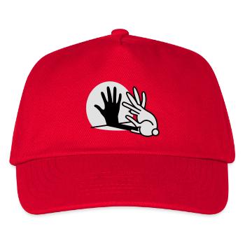 Handschatten Kaninchen 2 clr - Kinder Basecap - Rot - Vorne
