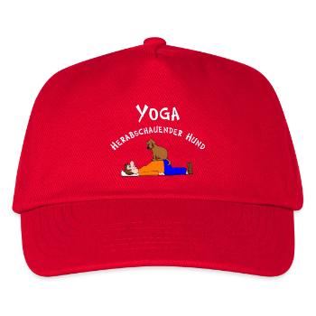 Yoga, Yogi, herabschauender Hund Asana - Kinder Basecap - Rot - Vorne