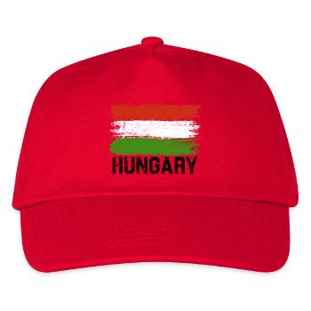 Pinselstrich der ungarischen Flagge - Kinder Basecap - Rot - Vorne