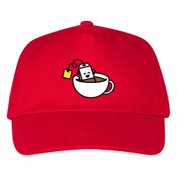 Funny tea bag in teacup bath Tea lover Tea drinker - Kids’ Baseball Cap - red - Front