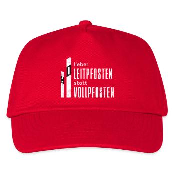 Leitpfosten - Vollpfosten - Straßenbau - Kinder Basecap - Rot - Vorne