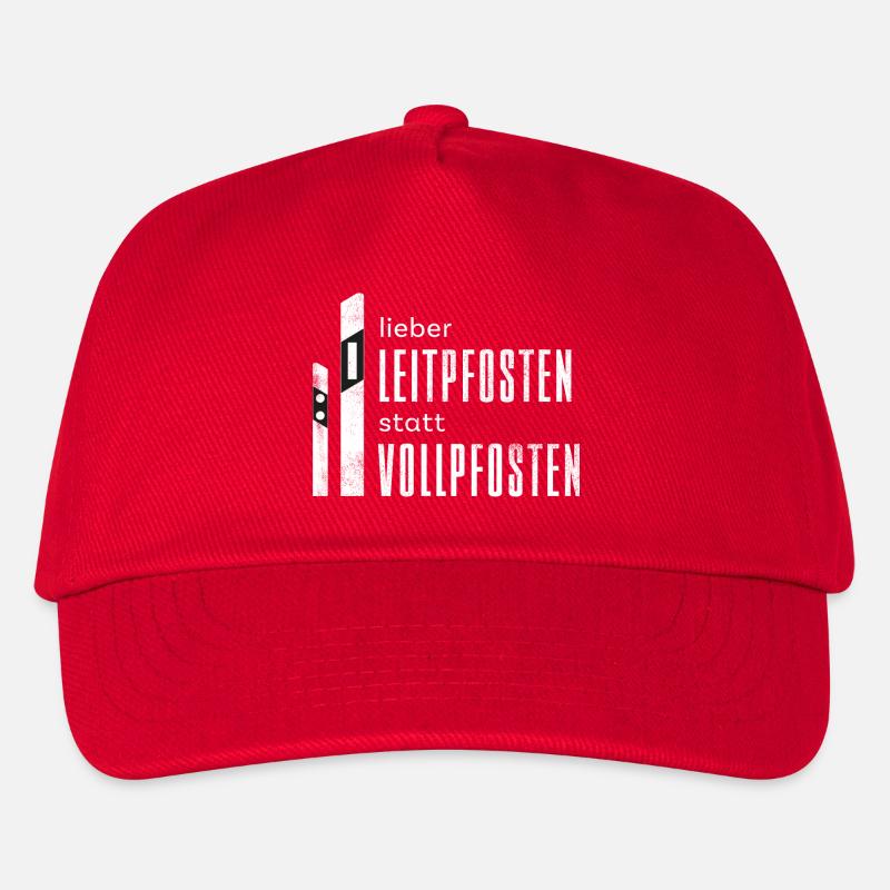 Leitpfosten - Vollpfosten - Straßenbau - Kinder Basecap - Rot