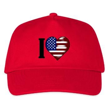 I ♥️ USA | Ich liebe die Vereinigten Staaten - Kinder Basecap - Rot - Vorne