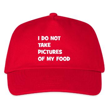 I do not take pictures of my food - Kinder Basecap - Rot - Vorne