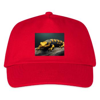 Niedliche Tiere, die Winterschlaf halten – Feuersalamander - Kinder Basecap - Rot - Vorne