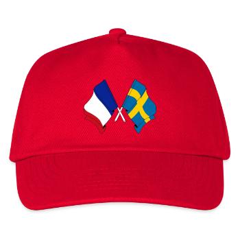 Flag of France and flag Sweden - Kids’ Baseball Cap - red - Front