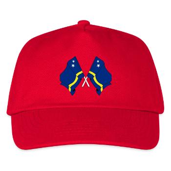 Zwei gekreuzte Flaggen von Curacao - Kinder Basecap - Rot - Vorne