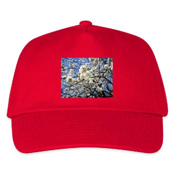 Blühender Kirschbaum im Frühling - Kinder Basecap - Rot - Vorne