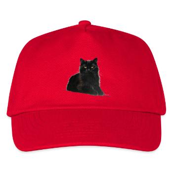Katze - Kinder Basecap - Rot - Vorne