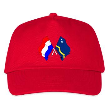 Flagge der Niederlande und Flagge von Curaçao - Kinder Basecap - Rot - Vorne