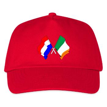 Flagge der Niederlande und Flagge Irlands - Kinder Basecap - Rot - Vorne