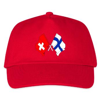 Drapeau de la Suisse et drapeau de la Finlande - Casquette de baseball Enfant - rouge - Devant
