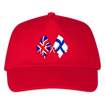 Flag England, flag Finland - Kids’ Baseball Cap - red - Front