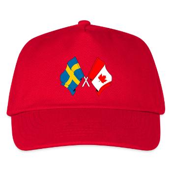 Flagge Schweden, Flagge Kanada - Kinder Basecap - Rot - Vorne