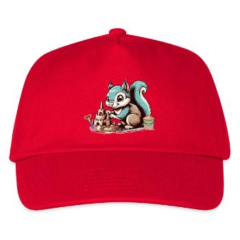 Écureuil de dessin animé mignon dans le bac à sable - Casquette de baseball Enfant - rouge - Devant