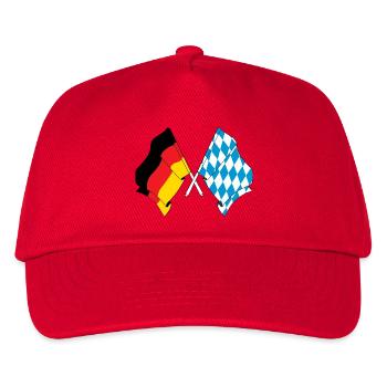 Flagge Deutschland, Bayern - Kinder Basecap - Rot - Vorne