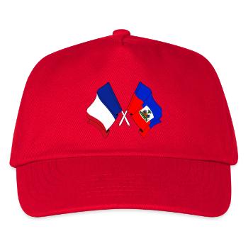 Flagge von Frankreich, Haiti - Kinder Basecap - Rot - Vorne