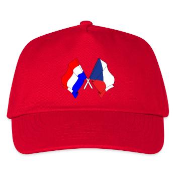 Flagge der Niederlande, Tschechische Republik - Kinder Basecap - Rot - Vorne