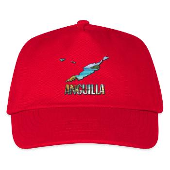 Aquarell Landkarte Anguilla - Kinder Basecap - Rot - Vorne