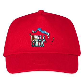 Watercolor Map of Turks and Caicos - Kids’ Baseball Cap - red - Front