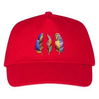 Feder - Kinder Basecap - Rot - Vorne