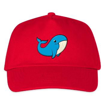 Fröhlicher Blauwal - Kinder Basecap - Rot - Vorne
