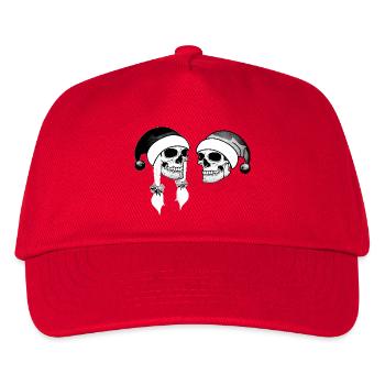 Dark Weihnachten Totenschädel Frau Mann Mütze - Kinder Basecap - Rot - Vorne