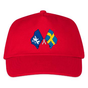 Halland & Sweden – One whole - Kids’ Baseball Cap - red - Front
