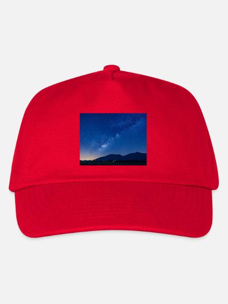 Sternenhimmel Nacht Berg - Kinder Basecap - Rot