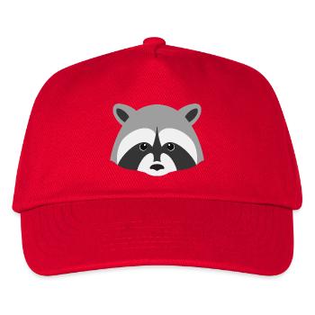 Minimales Waschbärgesicht - Kinder Basecap - Rot - Vorne
