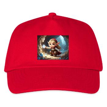Kleiner Elfen-Diamantenschatz - Kinder Basecap - Rot - Vorne