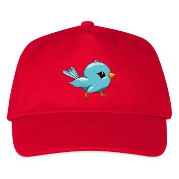 Cute happy blue birdie - Kids’ Baseball Cap - red - Front