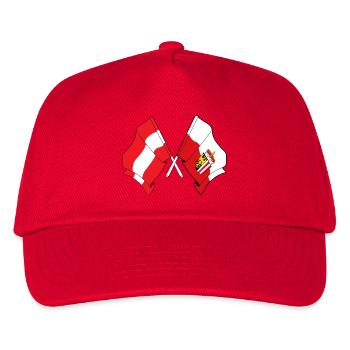Österreichische und Oberösterreichische Flagge gekreuzt - Kinder Basecap - Rot - Vorne
