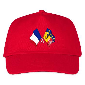 Rhône-Alpes-Herzfrequenz FR - Kinder Basecap - Rot - Vorne