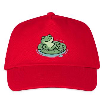 Lounge frog on lily pad - Kids’ Baseball Cap - red - Front