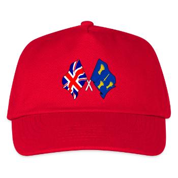 Flaggen von Cheshire und Großbritannien - Kinder Basecap - Rot - Vorne