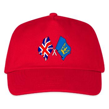 Suffolk & Großbritannien kreuzte Flaggen - Kinder Basecap - Rot - Vorne