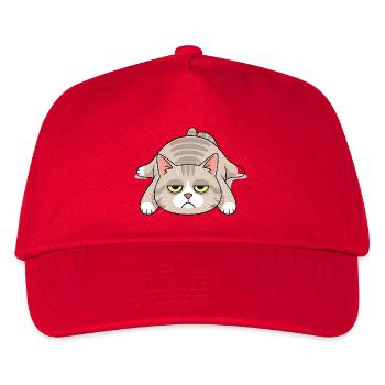 Grim late riser cat morning grouch - Kids’ Baseball Cap - red - Front